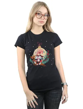 Women's Mickey & Minnie Endless Joy Cotton T-Shirt in Black Size: XL - Black - Size: XL - Disney - FashionsVida