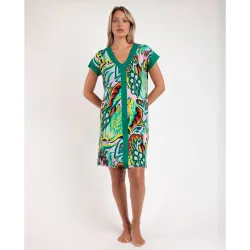 Camisón de mujer de punto viscosa con estampado