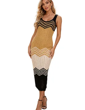 ABITO LUNGO Donna Akep CHEVRON - AKEP - FashionsVida