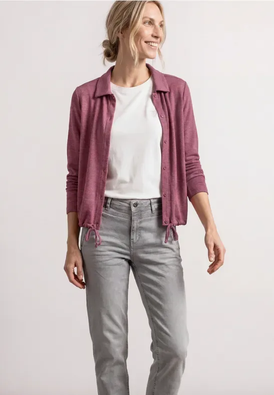 Leichte Langarm Jacke in Leinen-Optik female Rosa - Street One - FashionsVida