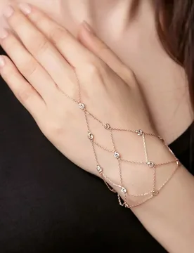 Boho Round Rhinestone Mesh Slave Bracelet Hand Accessories Women 2024 Summer Beach Finger Chain Bracelet Bridal Wedding Gifts - Aliexpress - FashionsVida
