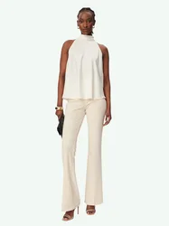 Top smanicato donna bianco panna