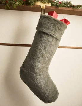 M&S Faux Fur Hanging Stocking Green - M&S - FashionsVida