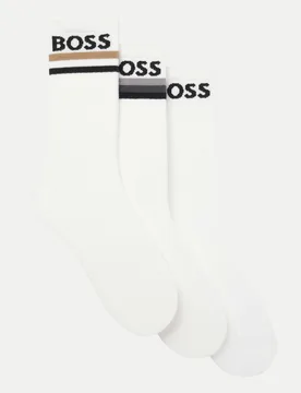 Black 3 Paar Socken mit Logo Weiß 43-46 - BOSS - FashionsVida