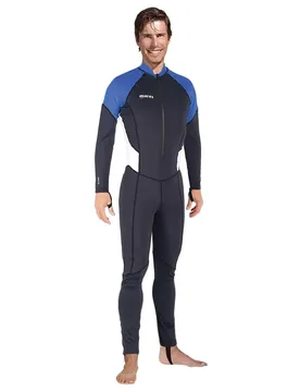 Combinaison Néoprène à Manches Longues Avec Fermeture éclair Dans Le Dos Rash Guard Trilastic Black / Blue / White M - Mares - FashionsVida