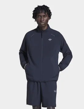 Mens Giacca da allenamento TECH TREFOIL ESSENTIALS FZ HOOD - Nero, nero nero Uomo taglia M - Adidas - FashionsVida