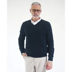Jersey de hombre 100% cashmere en con cuello pico
