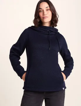 Women's 'Acer' Oversized Supersoft Knitlook Fleece Hoodie in Blue Size: 18 - Blue - Size: 18 - TOG24 - FashionsVida