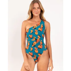 Bañador de mujer asimetrico estampado con relleno