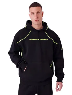 Felpa Con Cappuccio 2622335 Black / Lime M - Project x paris - FashionsVida