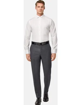 Pantalón de traje de hombre ojo de perdiz de pura lana - Boggi Milano - FashionsVida