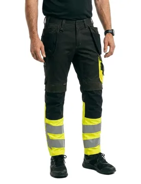 Pantalon De Travail Safe Supreme 17531 Hanging Pockets Big Black / Hi-Vis Yellow 66 - MASCOT - FashionsVida