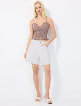 Trägertop mit Gummizug Terrakottafarben XL - Stradivarius - FashionsVida