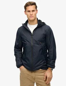 Superdry Herren Windbreaker-jacke mit Kapuze und Logo Navy - Größe: L - 99.99 - FashionsVida