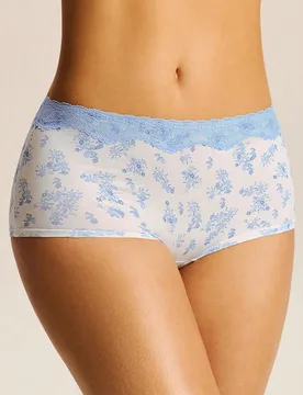 Paquete de 3 bragas tipo short de cintura media con estampado floral suave de algodón para mujer - Diseño colorido L - Shein - FashionsVida