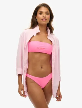 Superdry Damen Brasilianisches Bikinihöschen mit Logo Pink - Größe: 42 - 39.99 - FashionsVida