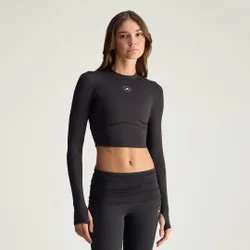 Top corto a maniche lunghe da allenamento by Stella McCartney L Black