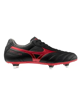 Scarpe da calcio nere e rosse con tacchetti avvitabili Morelia II Club SI 42 - Mizuno - FashionsVida
