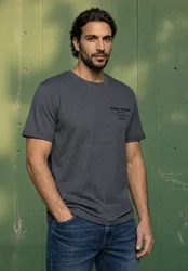 Street One T-Shirt mit Rundhals und Chestprint male Blau