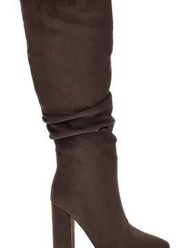 Stivali marroni a punta effetto suede con tacco alto KSLTZ3012 39 - LE HAVRE PARIS - FashionsVida
