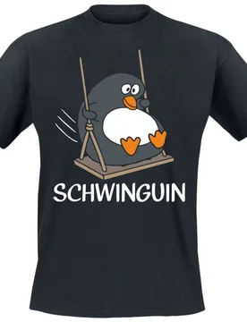 T-Shirt - Schwinguin - M bis 4XL - für Männer - Größe M - schwarz - Männer - male - Tierisch - FashionsVida