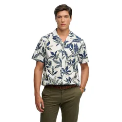 Camicia A Maniche Corte Cabana Poolside Banana Leaf Ecru M