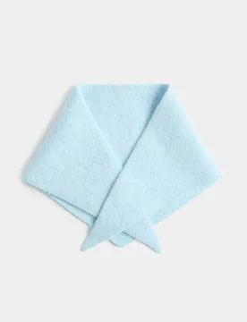 Knitted Triangle Scarf Blue female - M&S - FashionsVida