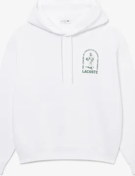 Sudadera de hombre con capucha de corte amplio con estampado en negro - Lacoste - FashionsVida