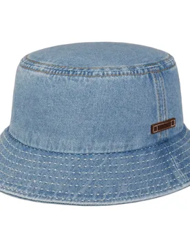 Denim Barista Bucket Hat by - light blue - Female - Size: L (58-59 cm) - Stetson - FashionsVida