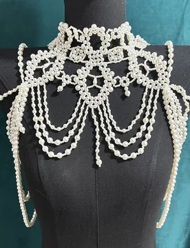 Luxury Bridal Pearl Shawl Jewelry Handmade Beaded Shoulder Jewelry Multilayer Tassel Pearl Body Chain - Aliexpress - FashionsVida
