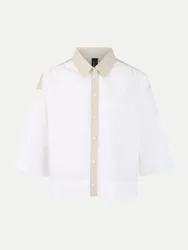 Cain Kurzbluse mit Kontrast-Details Weiß 38
