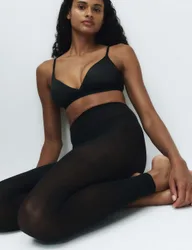 Opaque Footless Tights Black female