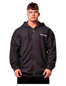 Sweat-shirt à Zip Washed-off Gym Bro 362 Black M - Nebbia - FashionsVida
