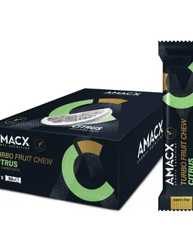 Boîte De Barres énergétiques Turbo Fruit Chew Agrumes 40g 12 Unités - Amacx - FashionsVida