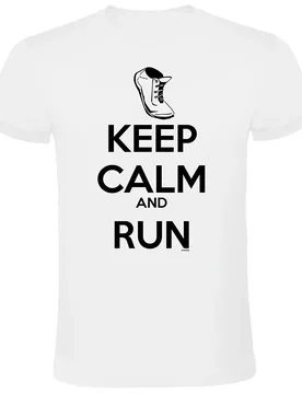 Keep Calm And Run Short Sleeve T-shirt White XL Men - Kruskis - FashionsVida
