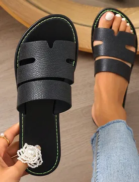 Nuevas sandalias de tiras con punta abierta de moda casual primavera/verano, sandalias de playa cómodas de tacón plano para mujer, esencial para vac - Shein - FashionsVida