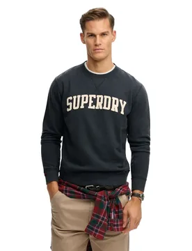 Sweat-shirt Vintage Athletic Crew Reconditionné Eclipse Navy M - Superdry - FashionsVida