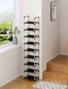 Pieza Estantería de zapatos de única de tubo metálico y tela no tejida, de autoensamblaje, ahorro de espacio, a prueba de polvo, organizador para e - Shein - FashionsVida