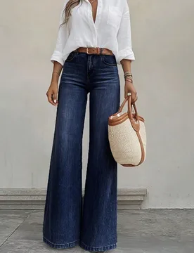 Jeans de pierna recta casuales para mujer, versátiles y cómodos para uso diario, estilo sin esfuerzo para otoño XL - Shein - FashionsVida
