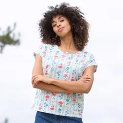 Kite Alum Slub Jersey Top Flower Press