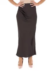 Gonna in satin TESTA DI MORO 40