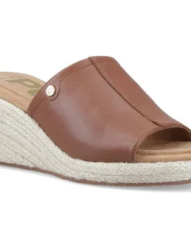 Women's Willow Rattan Slide in Tan Size: 5 - Tan - Size: 5 - Hush puppies - FashionsVida