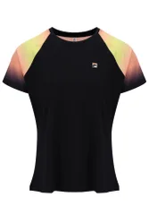 Black Backspin Tennis Short Sleeve Top - UK 8