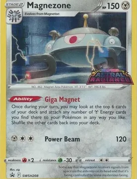 Pokemon Sword & Shield Promo SWSH208 Magnezone (STAFF) - Pokémon - FashionsVida