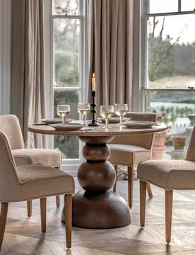 Sculpt Round Dining Table Natural Mix - Gallery Direct - FashionsVida