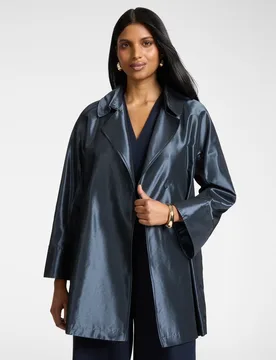 Chaqueta de mujer larga de tafetán modelo de largo medio con botones - Elena Miró - FashionsVida