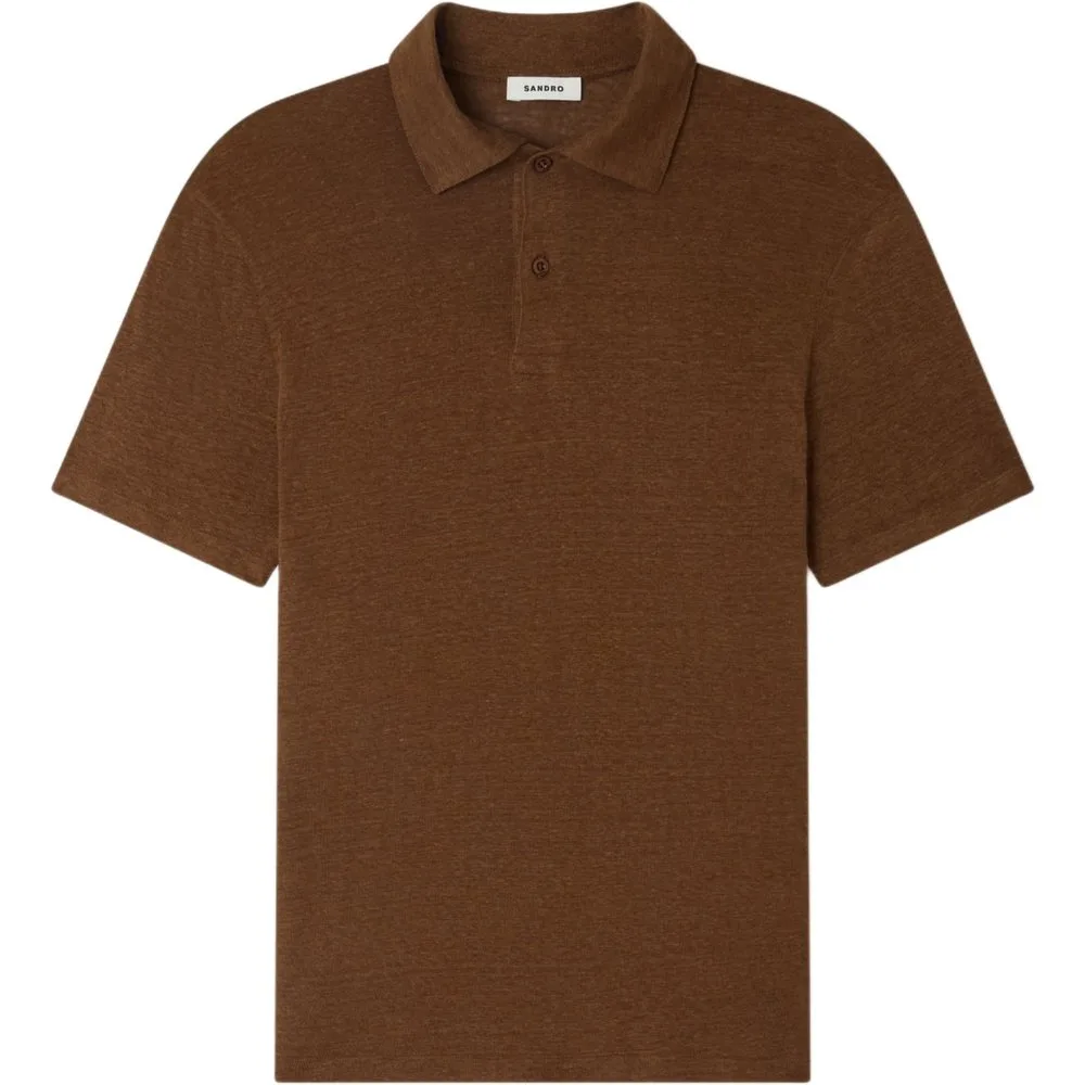 Polo de hombre de lino y manga corta - sandro - FashionsVida