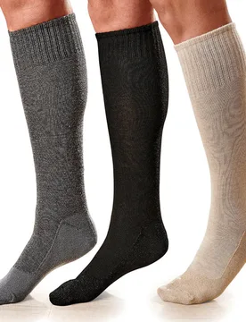 Kniestrümpfe mit Metallic-Effekt extra weit 3er-Set - 3Pagen - FashionsVida