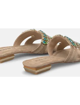 Sandalias de pala de mujer con tiras anchas en la parte frontal con transfer - Alma en Pena - FashionsVida