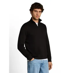 Felpa Con Mezza Zip 1052730 Black XL